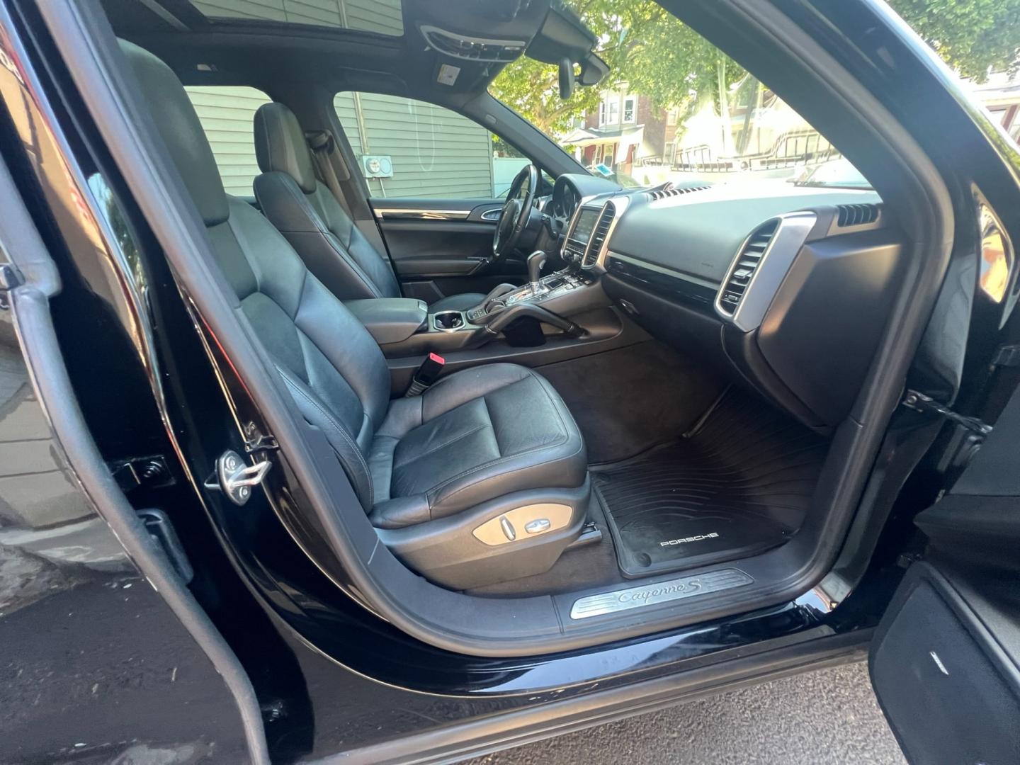 2014 BLACK /Black Leather Porsche Cayenne s (WP1AB2A20EL) with an 4.8L V8 DOHC 32V engine, 8 Speed Automatic transmission, located at 1018 Brunswick Ave, Trenton, NJ, 08638, (609) 989-0900, 40.240086, -74.748085 - This Porsche Cayenne is a super clean,well maintained black beauty! Always serviced and needs nothing. Please call Anthony to set up an appt. 609-273-5100 - Photo#33